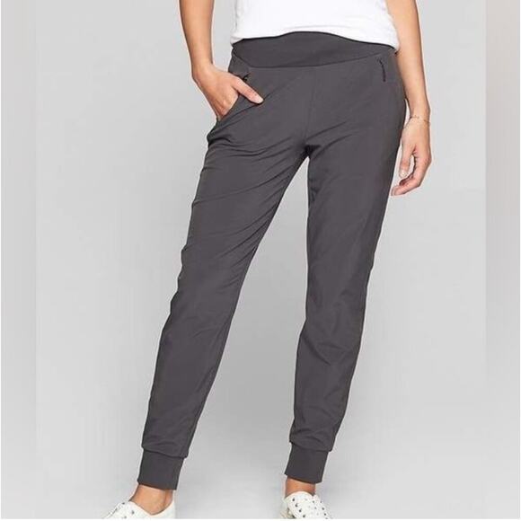 Athleta Pants Womens 4 Petite Gray Lined Soho Jogger Travel Minimalist Tapered - Picture 1 of 11